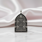 Gothic European Option Sword & Knight Skull with Crown Pendants-Black Diamonds New York