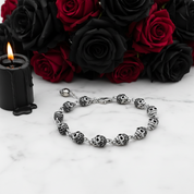 Gothic Skull Pave Link Chain Bracelet-Black Diamonds New York