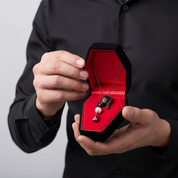 Gothic Skull with Freshwater Pearl Necklace-Black Diamonds New York