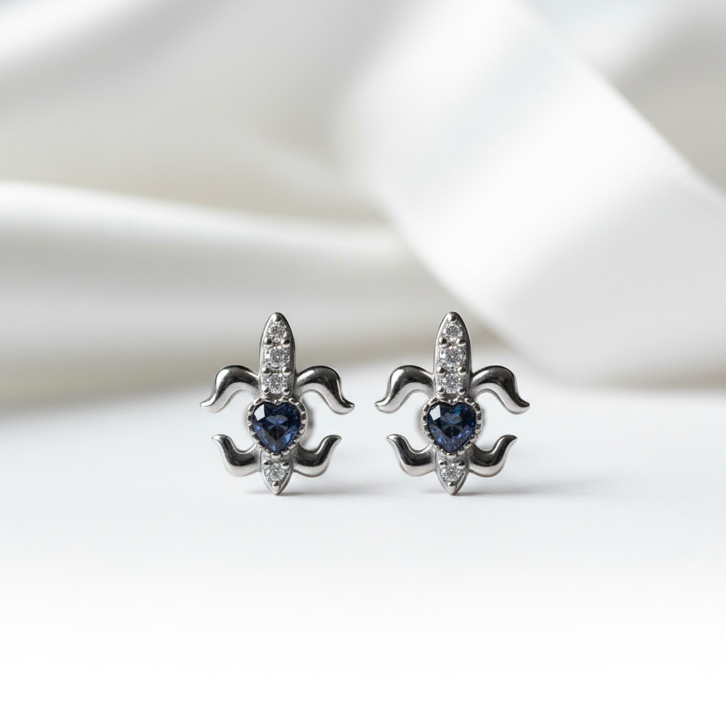 Gothic Stud Earrings with Black Diamond Option-Black Diamonds New York