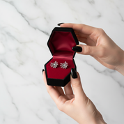 Gothic Option Retro Spider Web Stud Earrings-Black Diamonds New York