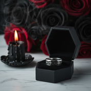 Gothic Two Tone Cross Men's Ring Band-Black Diamonds New York