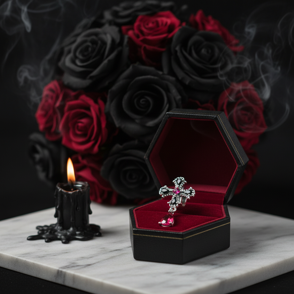 Gothic Vintage Cross Charms-Black Diamonds New York