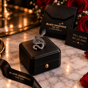 Paved Diamond Option Snake Ring-Black Diamonds New York
