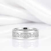 10k Gold Celtic Skull Wedding Band-Black Diamonds New York