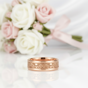 10k Gold Celtic Skull Wedding Band-Black Diamonds New York