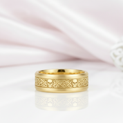 10k Gold Celtic Skull Wedding Band-Black Diamonds New York