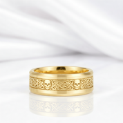 10k Gold Celtic Skull Wedding Band-Black Diamonds New York