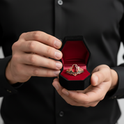 Eternal Vows Ring Set- Spider Web Coffin Cut Diamond Option Wedding Rings-Black Diamonds New York