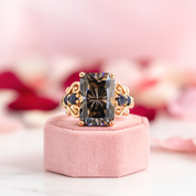 5.5ct Gray Certified Moissanite Engagement Ring-Black Diamonds New York