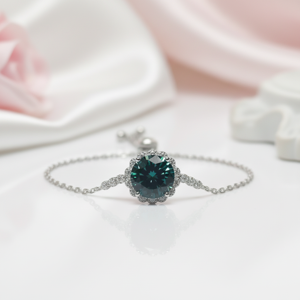 Green Diamond Option Bracelet Wedding Jewelry-Black Diamonds New York