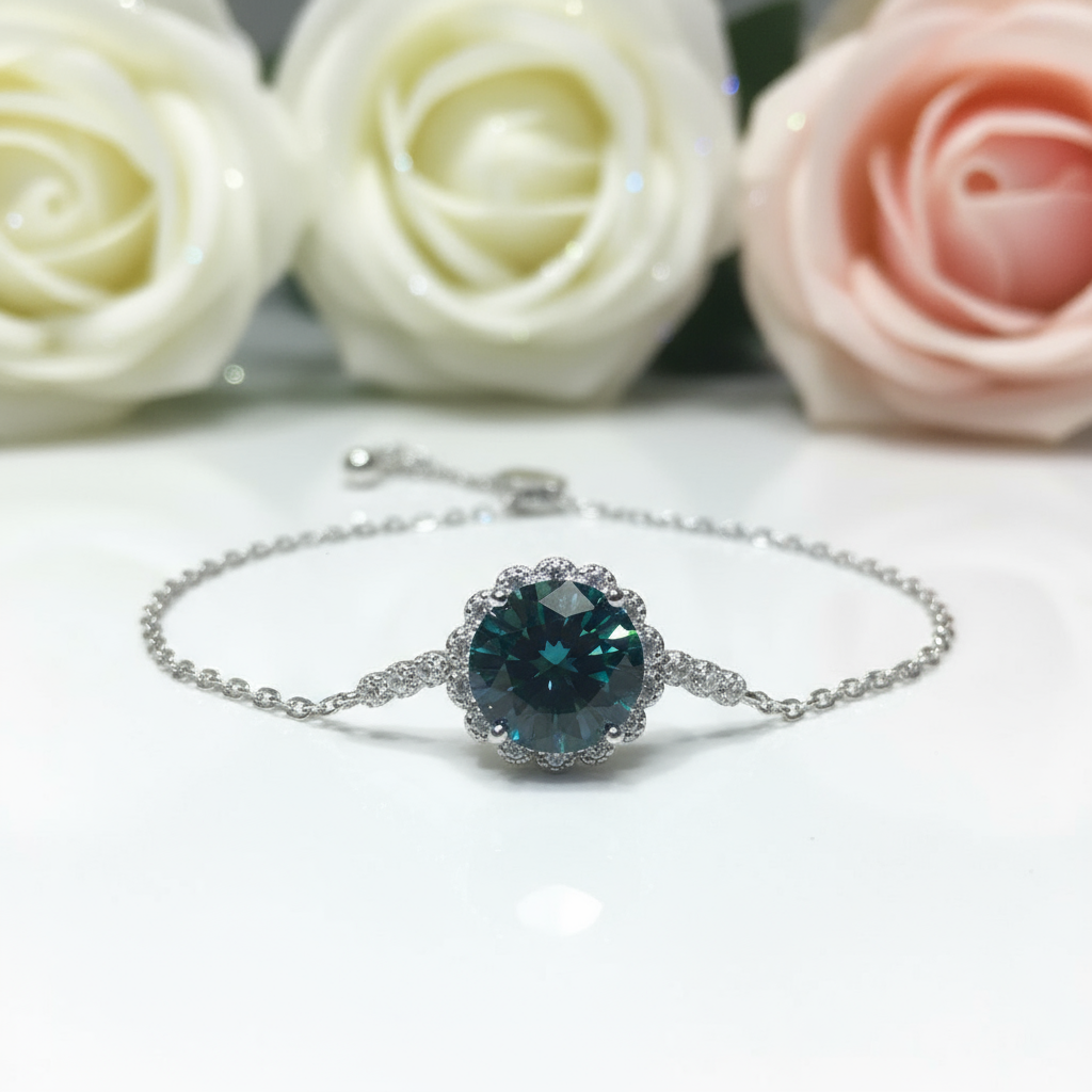 Green Diamond Bracelet Wedding Jewelry-Black Diamonds New York