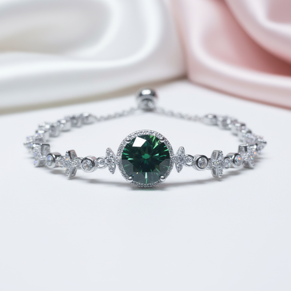 Green Diamond Option Bracelet Wedding Jewelry-Black Diamonds New York