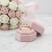 Green Peridot Rose Gold Bohemian Ring-Black Diamonds New York