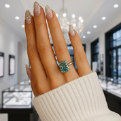Rare Blue Green Cushion Cut Diamond Option Ring-Black Diamonds New York