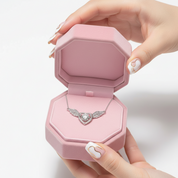 Guardian Angel's Wings Heart Necklace-Black Diamonds New York