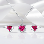 Guardian Wings Pink Heart Diamond Option Jewelry Set-Black Diamonds New York