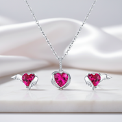 Guardian Wings Pink Heart Diamond Option Jewelry Set-Black Diamonds New York
