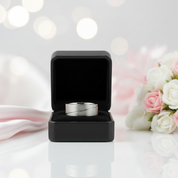 Half Brush & Half Polish Men's Ring Band-Black Diamonds New York