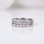 Half Eternity 3PC Stacking Wedding Band Set-Black Diamonds New York