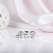 Half Eternity 3PC Stacking Wedding Band Set-Black Diamonds New York