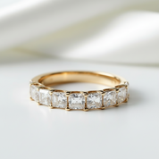 Half Eternity Asscher Cut Ring Band-Black Diamonds New York