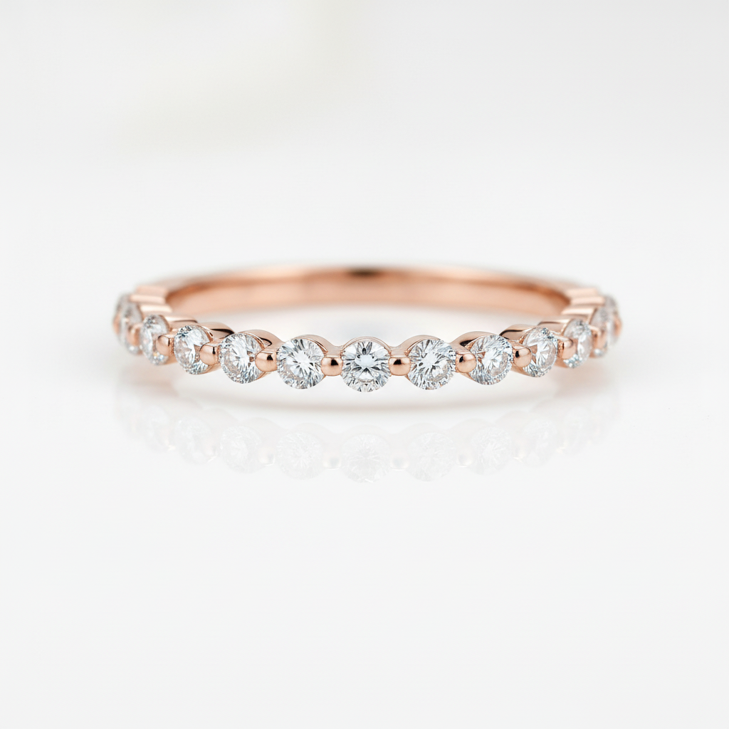 Half Eternity Diamond Option Bubble Ring Band-Black Diamonds New York
