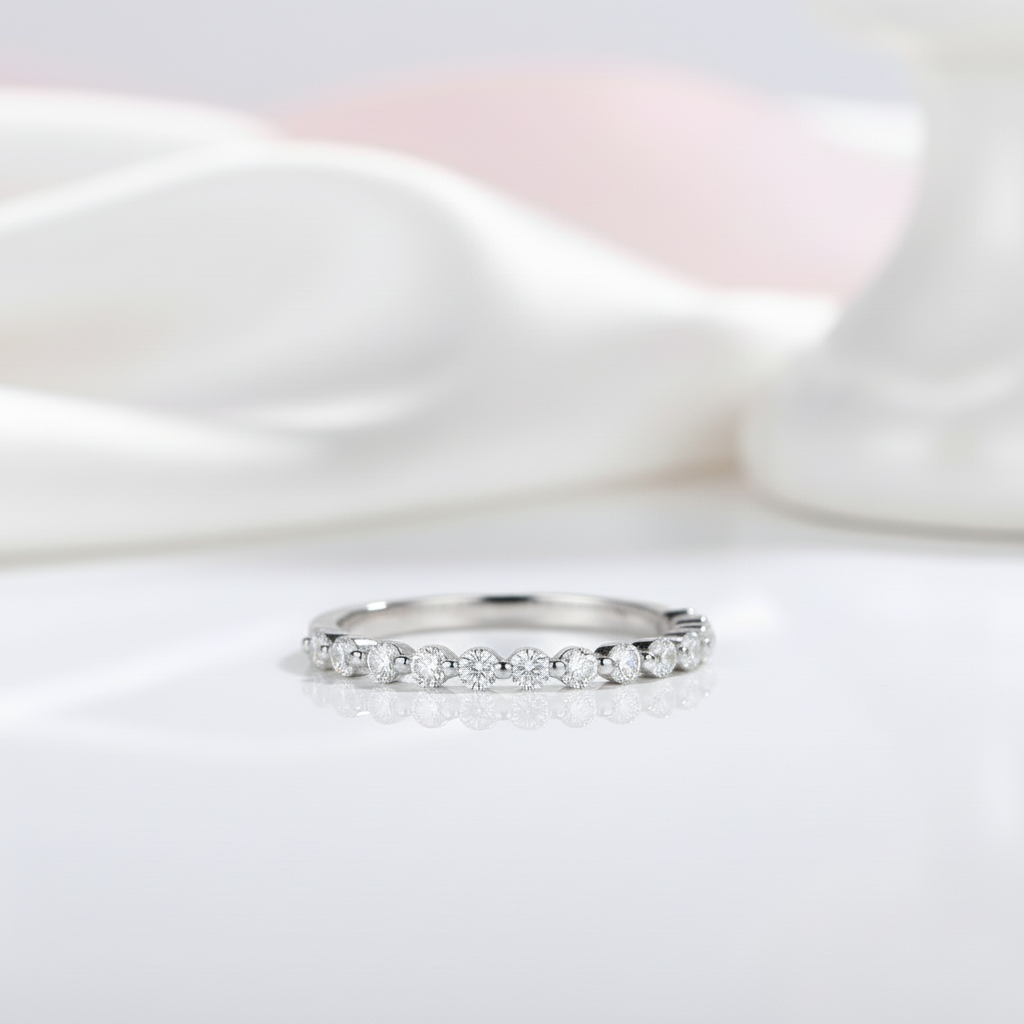 Half Eternity Diamond Option Bubble Ring Band-Black Diamonds New York