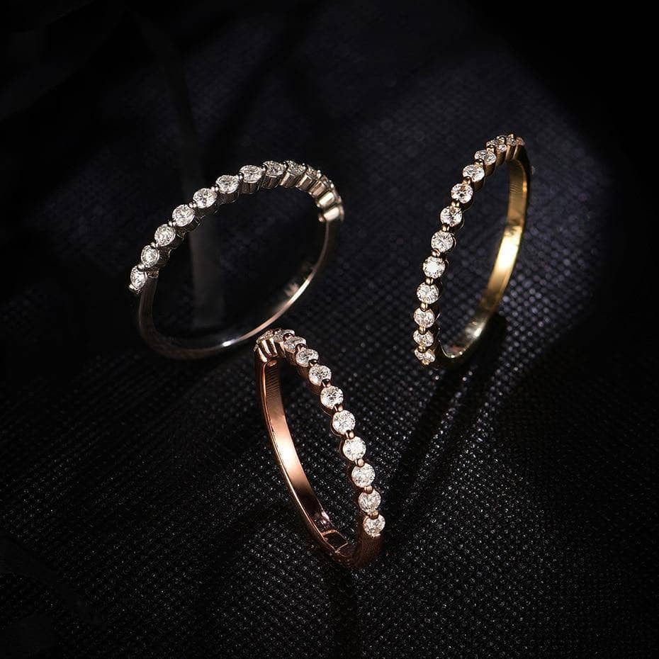 Half Eternity Moissanite Bubble Ring Band - Black Diamonds New York