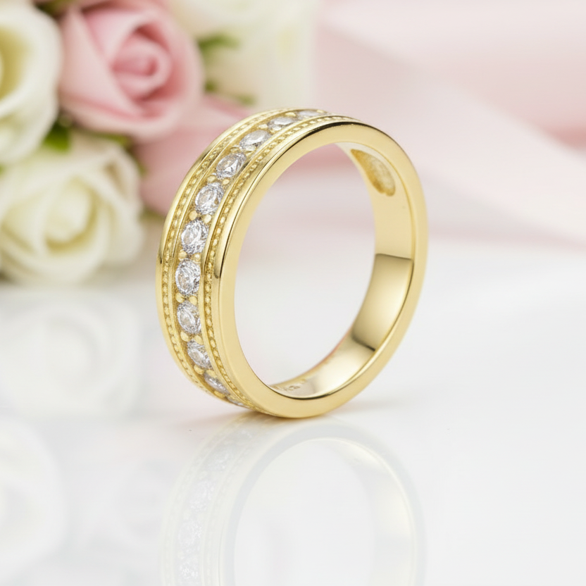 Half Eternity Round Brilliant Diamond Option Wedding Band-Black Diamonds New York