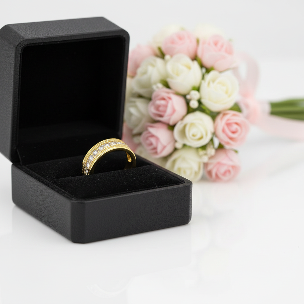Half Eternity Round Brilliant Diamond Option Wedding Band-Black Diamonds New York
