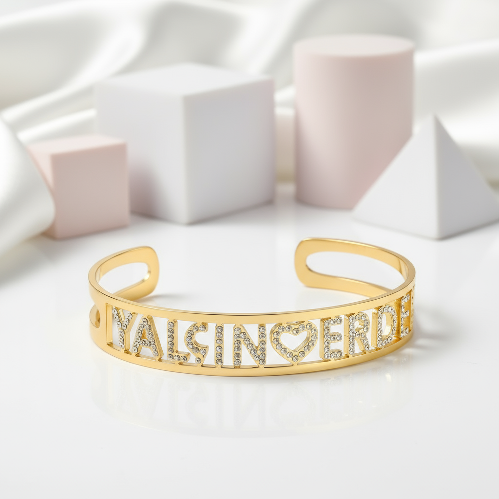 Hallow Custom Adjustable Name Bracelet With Diamond-Black Diamonds New York