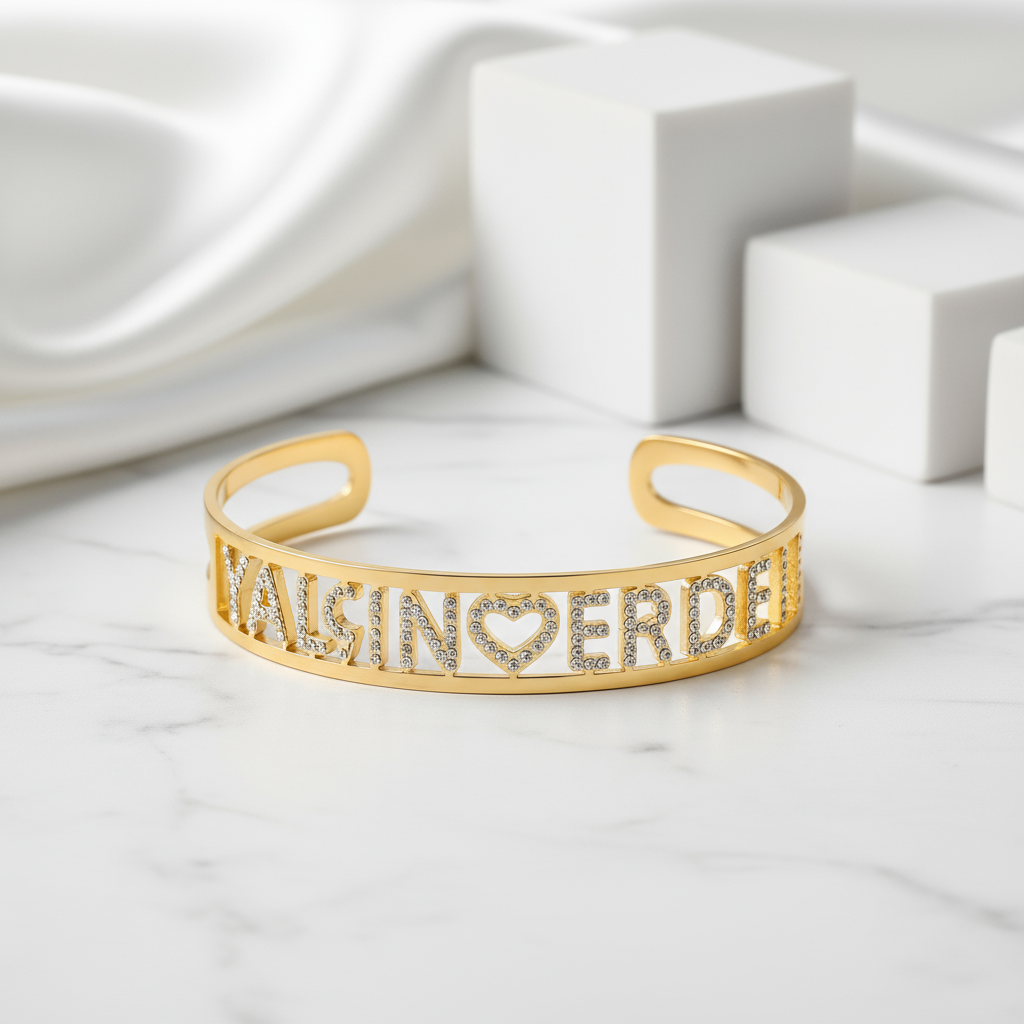 Hallow Custom Adjustable Name Bracelet With Diamond-Black Diamonds New York