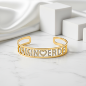 Hallow Custom Adjustable Name Bracelet With Diamond-Black Diamonds New York