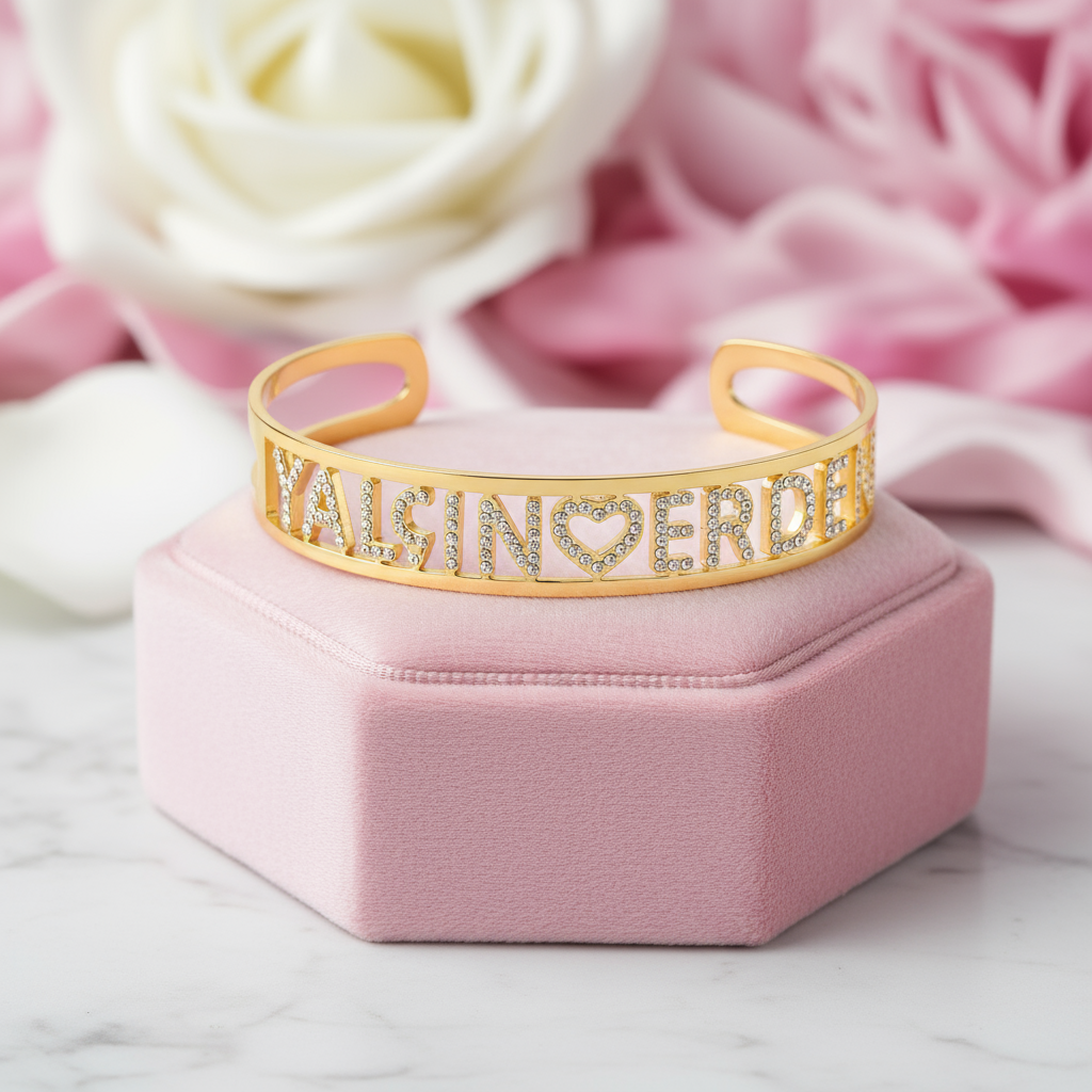 Hallow Custom Adjustable Name Bracelet With Diamond-Black Diamonds New York