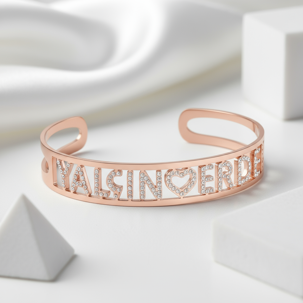 Hallow Custom Adjustable Name Bracelet With Diamond-Black Diamonds New York