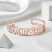 Hallow Custom Adjustable Name Bracelet With Diamond-Black Diamonds New York