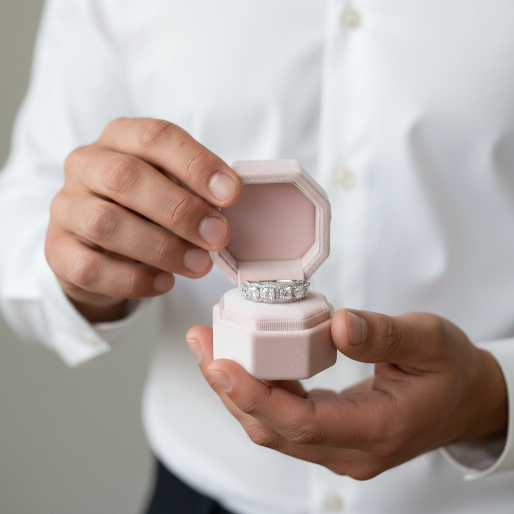 Halo Six Cushion Cut Diamond Option Wedding Ring-Black Diamonds New York