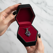 Handmade Angel's Wing Amethyst Gemstone Necklace-Black Diamonds New York