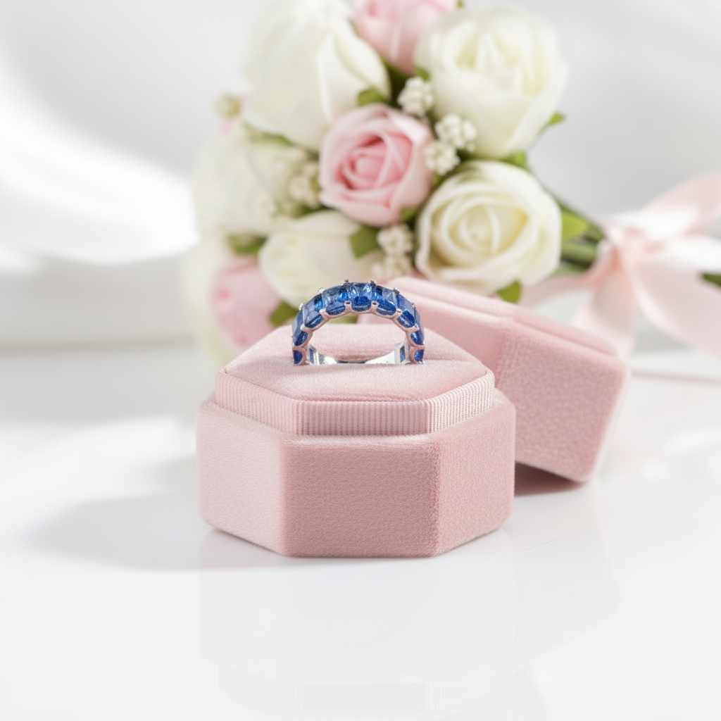 Handmade Eternity Promise Ring-Black Diamonds New York