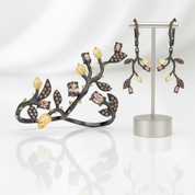 Handmade Smoky Quartz Jewelry Set-Black Diamonds New York