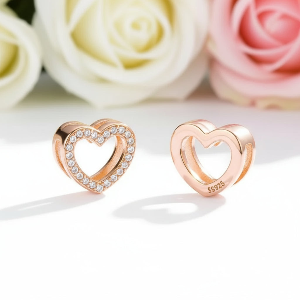 Heart Charm for Reflection Charm with Diamond-Black Diamonds New York