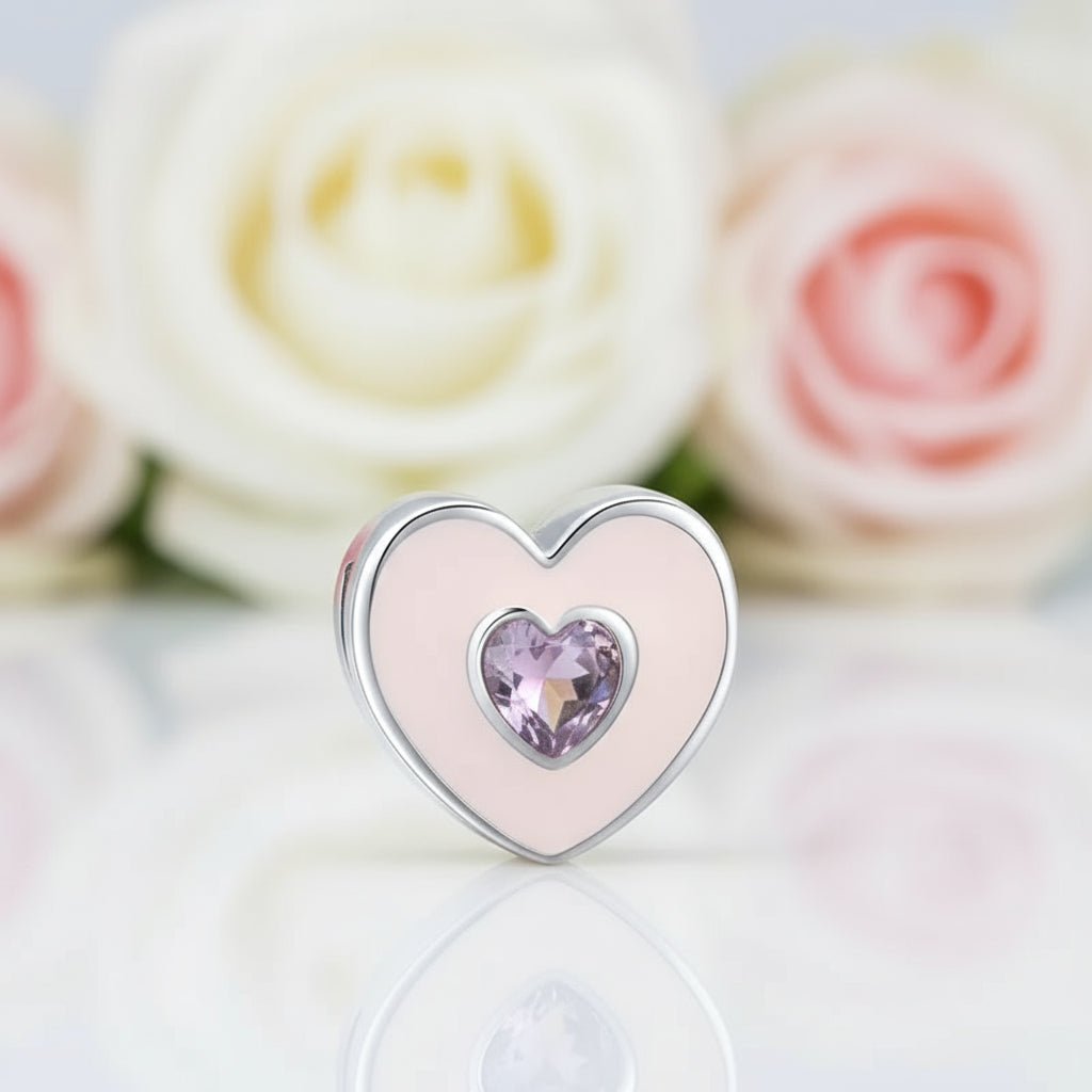 Heart Charm for Reflection Charm with Diamond-Black Diamonds New York