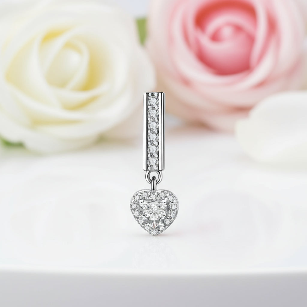 Heart Charm for Reflection Charm with Diamond-Black Diamonds New York