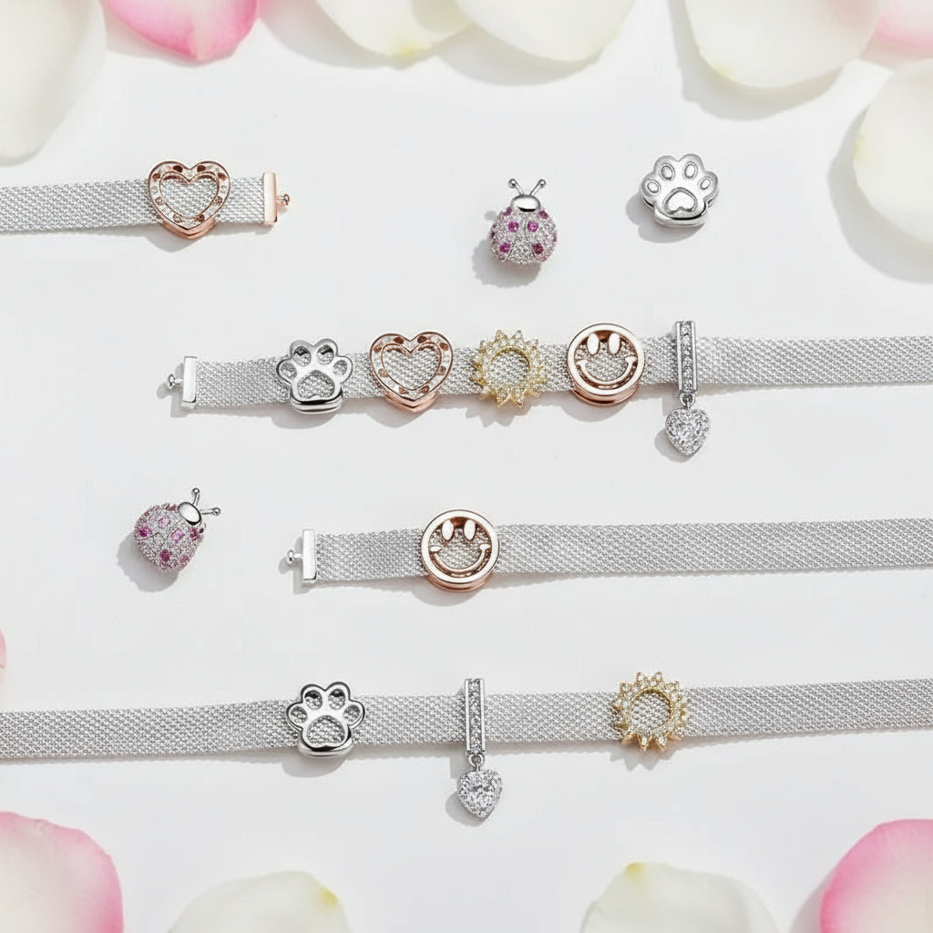 Heart Charm for Reflection Charm with Diamond-Black Diamonds New York