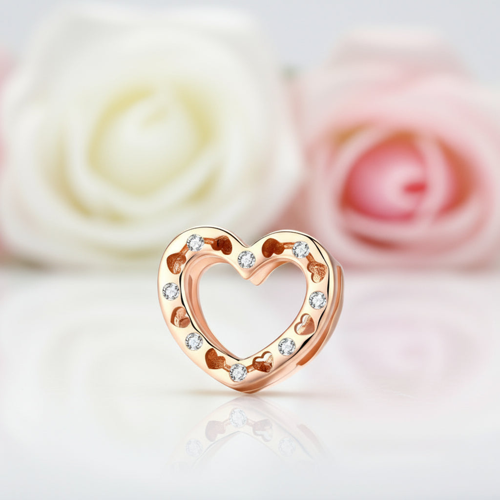 Heart Charm for Reflection Charm with Diamond-Black Diamonds New York