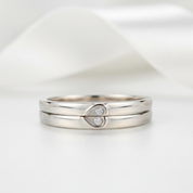 2 Pcs Heart-Cut Diamond Option Wedding Ring Set-Black Diamonds New York