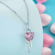 Heart-Cut Diamond with Drip Design Necklace & Earrings Jewelry Set-Black Diamonds New York