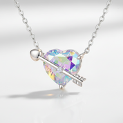 Heart Diamond Option Women's Necklace With Cupid Arrow-Black Diamonds New York