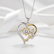 Heart & Flower 1.0 Ct Diamond Necklace-Black Diamonds New York